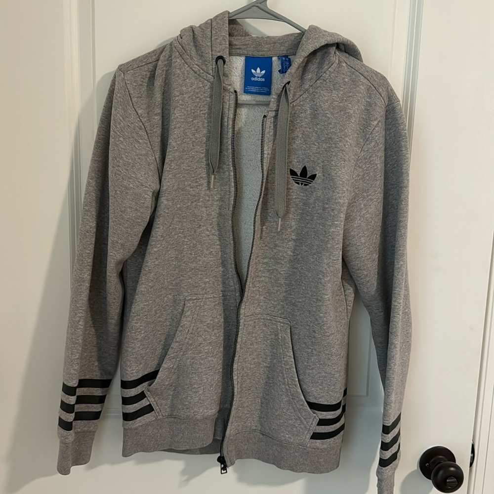 Grey Adidas zip up fleece jacket